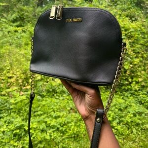 Black Steve Madden Crossbody Bag with Gold Accents/ Chain